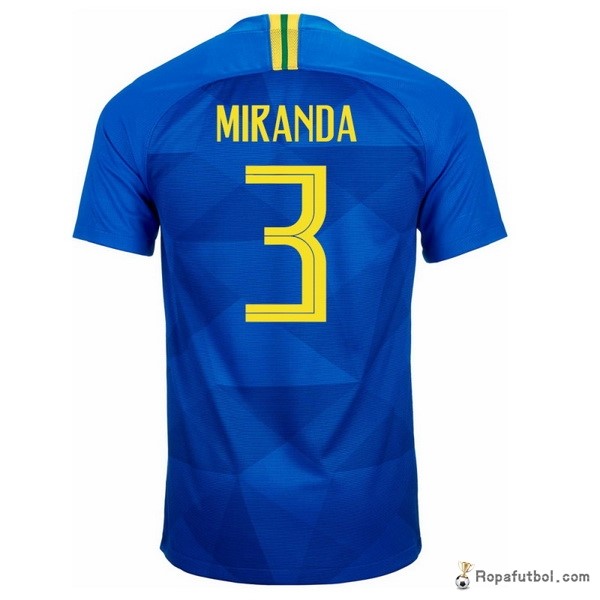 Camiseta Brasil Replica Segunda Ropa Miranda 2018 Azul